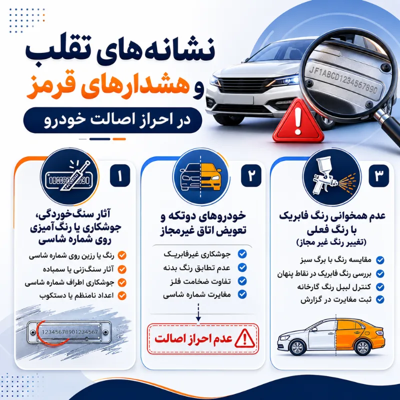 نشانههای تقلب در احراز اصالت خودرو